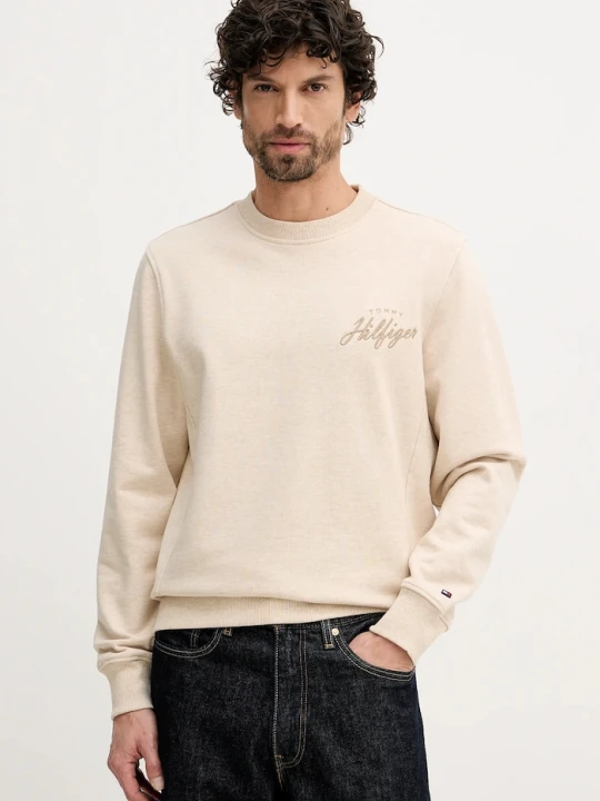 Zdjęcie produktu Tommy Hilfiger bluza bawełniana beżowy