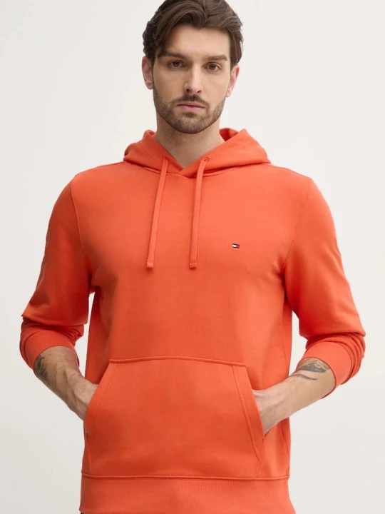 Zdjęcie produktu Tommy Hilfiger bluza z kapturem męska bawełniana pomarańczowy