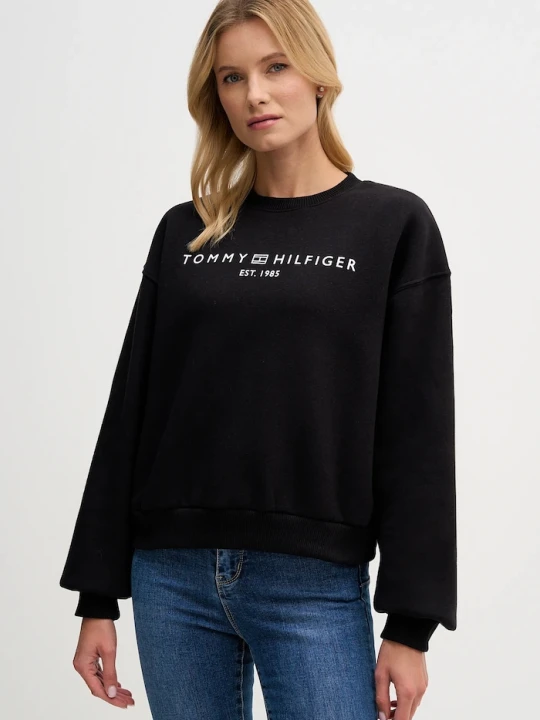 Zdjęcie produktu Tommy Hilfiger bluza damska z bawełną czarny