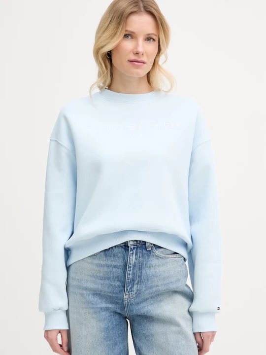 Zdjęcie produktu Tommy Hilfiger bluza damska z bawełną niebieski