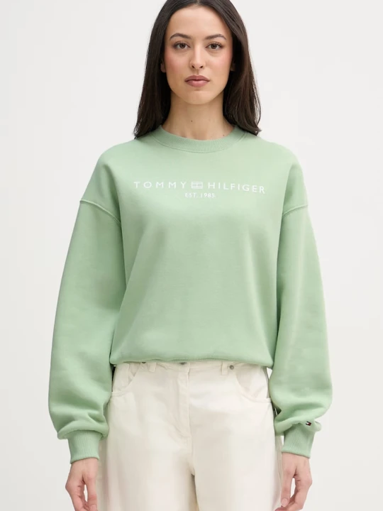 Zdjęcie produktu Tommy Hilfiger bluza damska z bawełną zielony