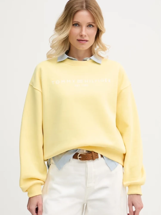 Zdjęcie produktu Tommy Hilfiger bluza damska z bawełną żółty