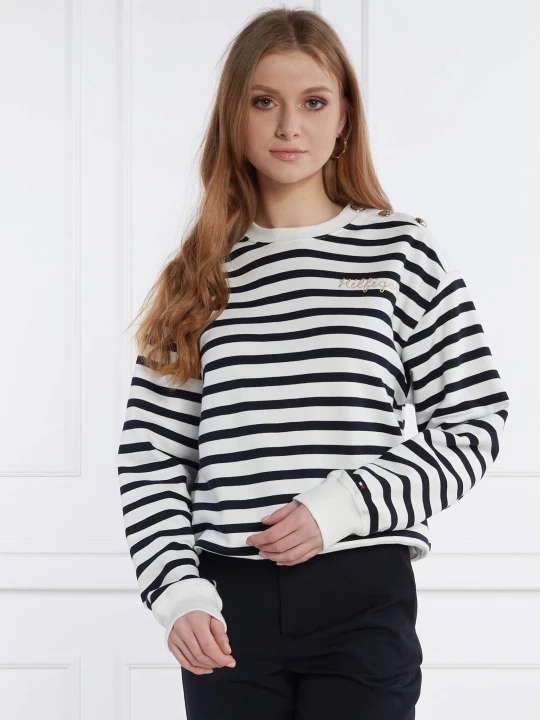 Zdjęcie produktu Tommy Hilfiger Bluza GOLD BUTTON | Regular Fit biały