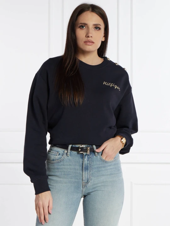 Zdjęcie produktu Tommy Hilfiger Bluza GOLD BUTTON | Regular Fit granatowy