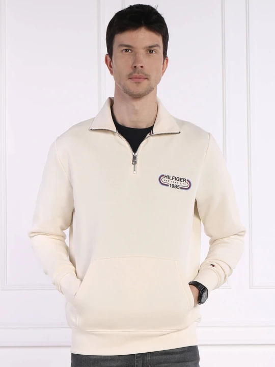 Zdjęcie produktu Tommy Hilfiger Bluza HILFIGER TRACK GRAPHIC HALF ZIP | Regular Fit kremowy