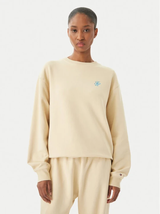 Zdjęcie produktu Tommy Hilfiger Bluza Logo Embroidery WW0WW48724 Beżowy jasny Relaxed Fit