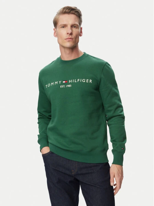 Zdjęcie produktu Tommy Hilfiger Bluza Logo MW0MW11596 Zielony ciemny Regular Fit