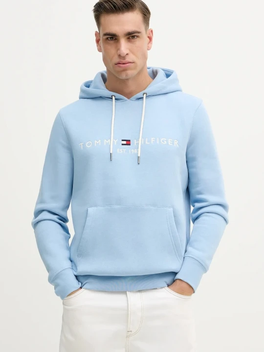 Zdjęcie produktu Tommy Hilfiger bluza z kapturem męska z bawełną niebieski