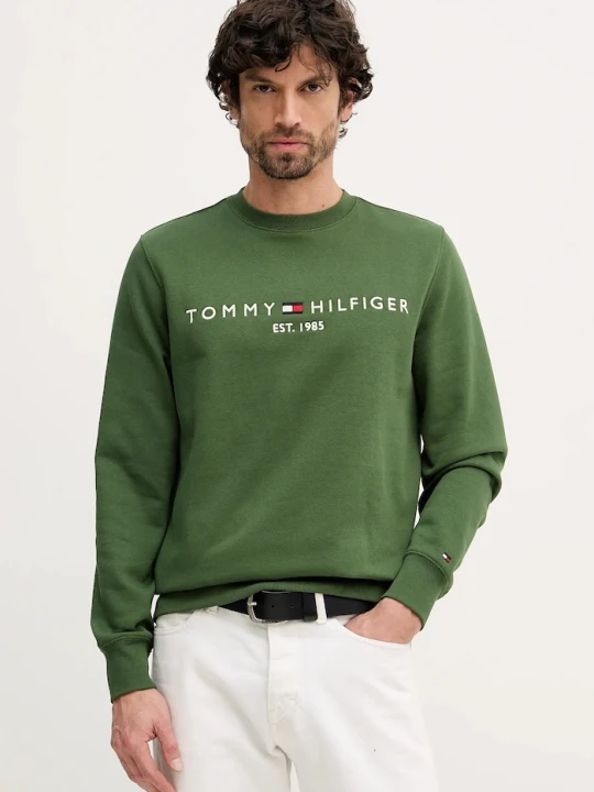 Zdjęcie produktu Tommy Hilfiger bluza męska z bawełną zielony