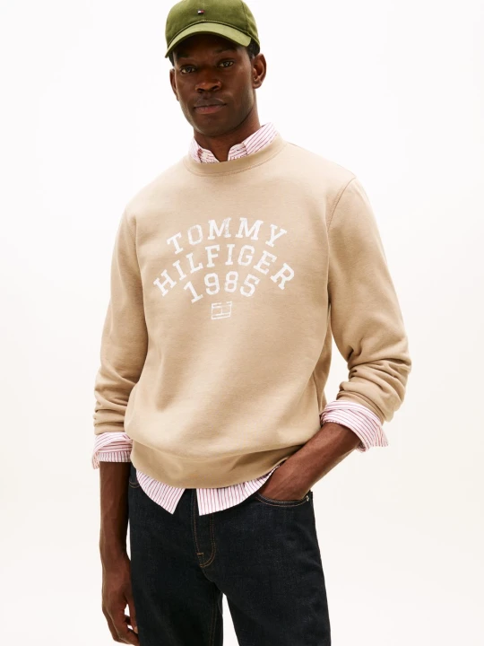 Zdjęcie produktu Tommy Hilfiger Bluza Mężczyźni Bawełna brązowy | biały