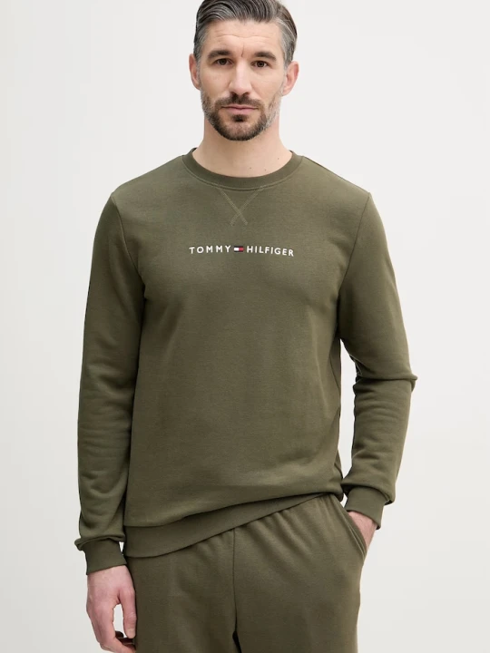 Zdjęcie produktu Tommy Hilfiger bluza męska z bawełną zielony