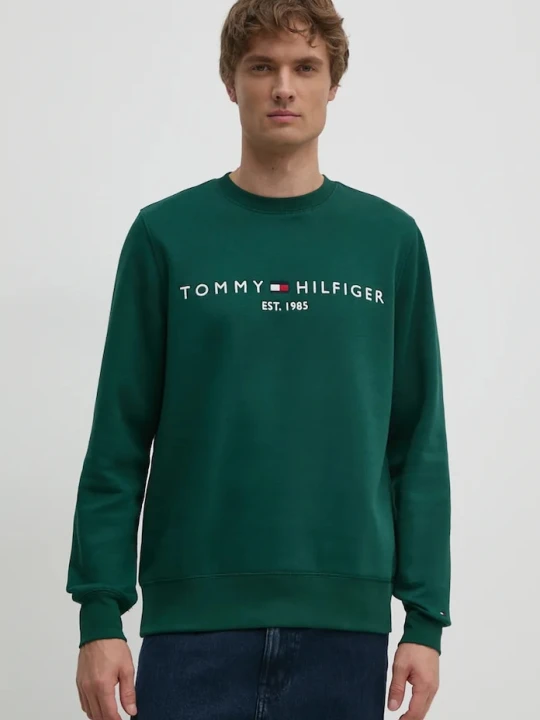 Zdjęcie produktu Tommy Hilfiger bluza męska z bawełną zielony