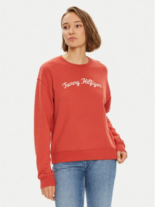 Zdjęcie produktu Tommy Hilfiger Bluza Modern Script WW0WW42615 Czerwony Regular Fit