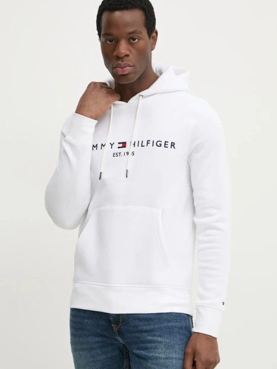 Zdjęcie produktu Tommy Hilfiger bluza z kapturem męska z bawełną biały