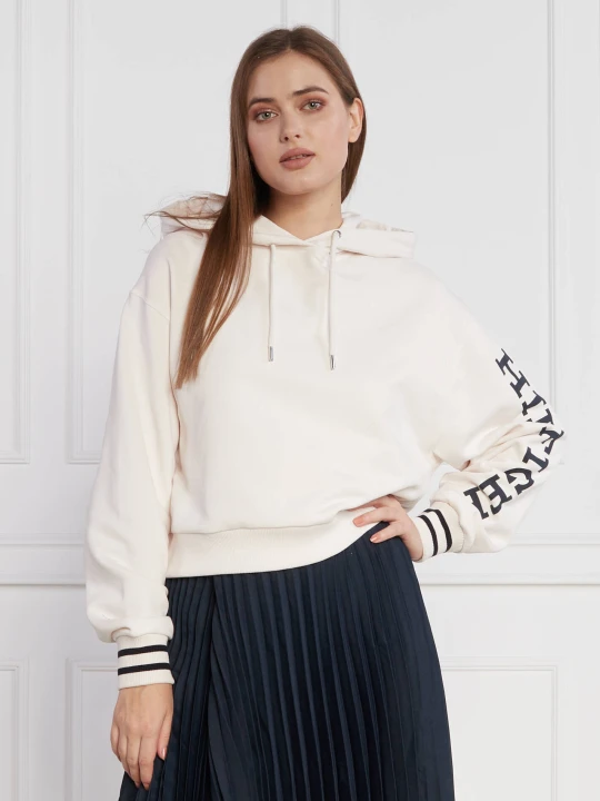 Zdjęcie produktu Tommy Hilfiger Bluza REG MONOTYPE SLV CROP HOODIE | Relaxed fit biały