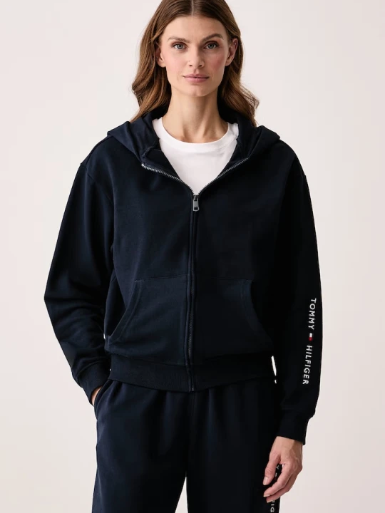 Zdjęcie produktu Tommy Hilfiger bluza rozpinana damska bawełniana granatowy