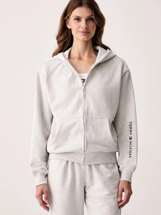 Zdjęcie produktu Tommy Hilfiger bluza rozpinana damska bawełniana szary
