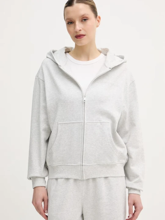 Zdjęcie produktu Tommy Hilfiger bluza rozpinana z kapturem damska z bawełną szary