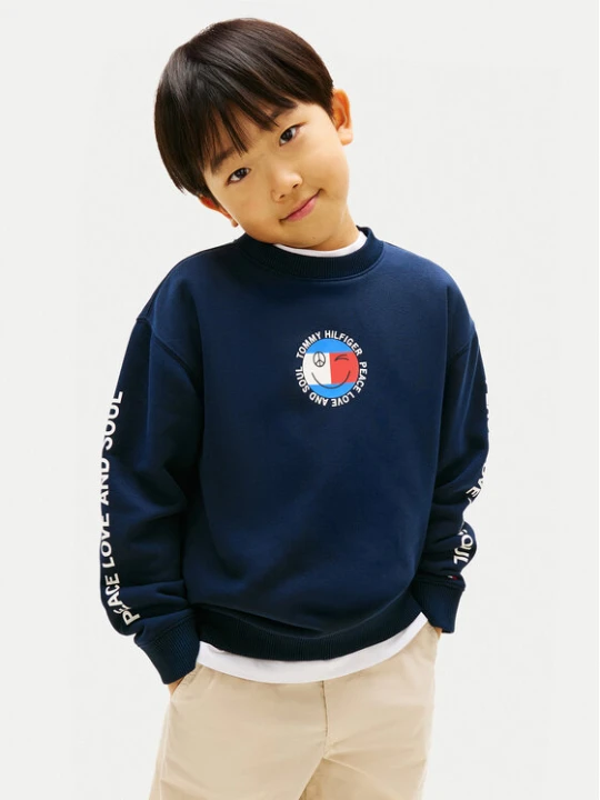 Zdjęcie produktu Tommy Hilfiger Bluza Smiley Flag KB0KB10258 Granatowy Regular Fit