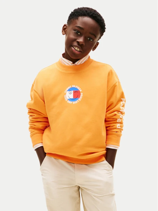 Zdjęcie produktu Tommy Hilfiger Bluza Smiley Flag KB0KB10258 Pomarańczowy Regular Fit