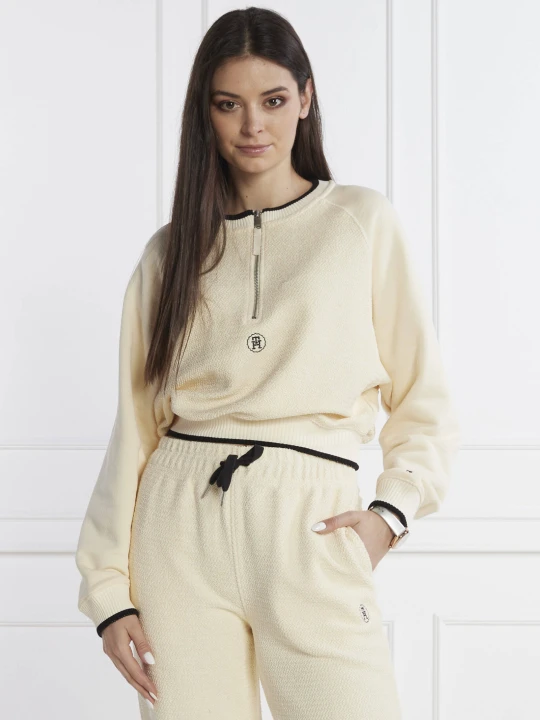 Zdjęcie produktu Tommy Hilfiger Bluza TEXTURE | Cropped Fit kremowy