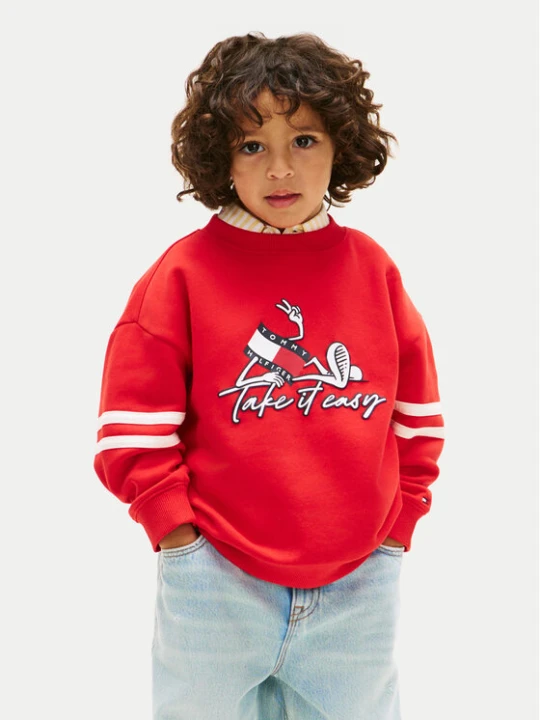 Zdjęcie produktu Tommy Hilfiger Bluza Wavy Flag KB0KB10315 Czerwony Regular Fit