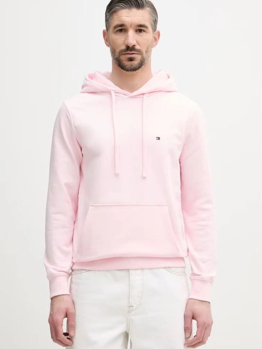 Zdjęcie produktu Tommy Hilfiger bluza z kapturem męska bawełniana różowy