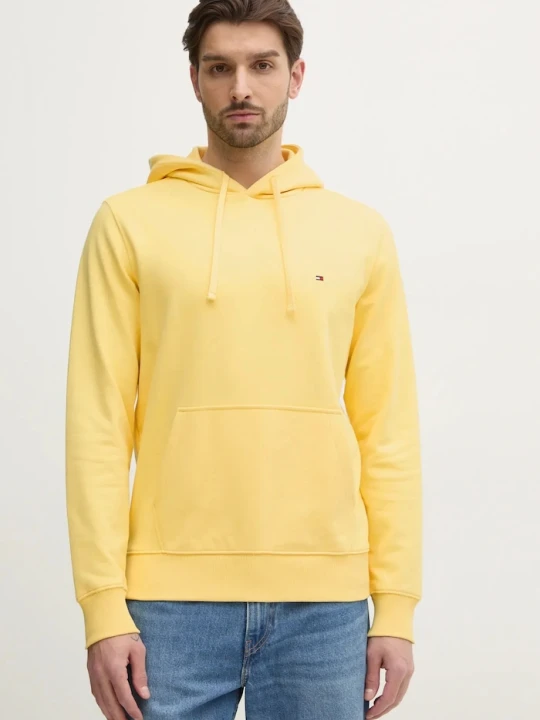 Zdjęcie produktu Tommy Hilfiger bluza z kapturem męska bawełniana żółty