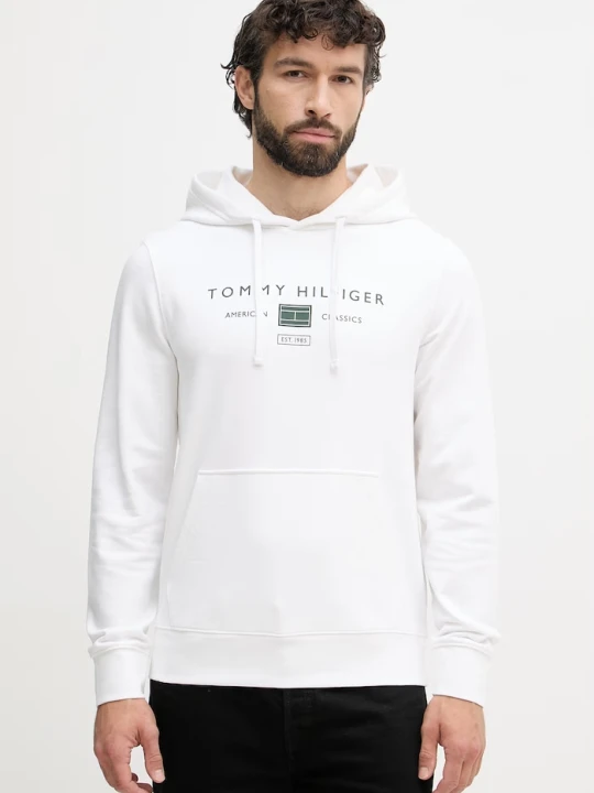 Zdjęcie produktu Tommy Hilfiger bluza z kapturem męska bawełniana biały