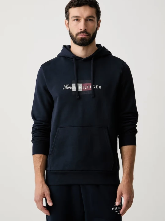 Zdjęcie produktu Tommy Hilfiger bluza z kapturem męska bawełniana granatowy