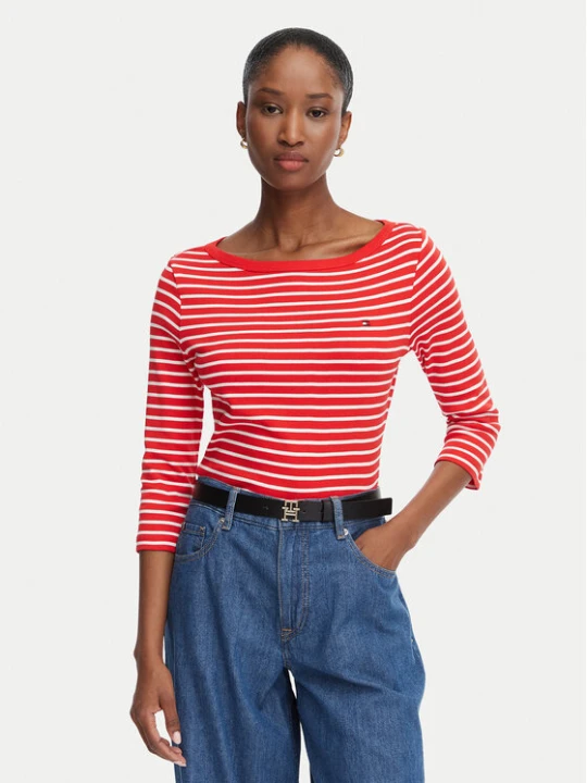 Zdjęcie produktu Tommy Hilfiger Bluzka Cody Boat-Nk WW0WW49928 Czerwony Regular Fit