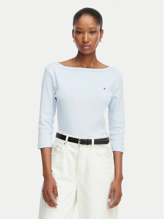 Zdjęcie produktu Tommy Hilfiger Bluzka Cody Boat-Nk WW0WW49928 Niebieski jasny Regular Fit