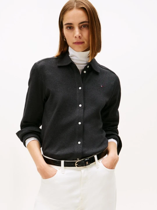 Zdjęcie produktu Tommy Hilfiger Bluzka z dżerseju Kobiety Bawełna szary