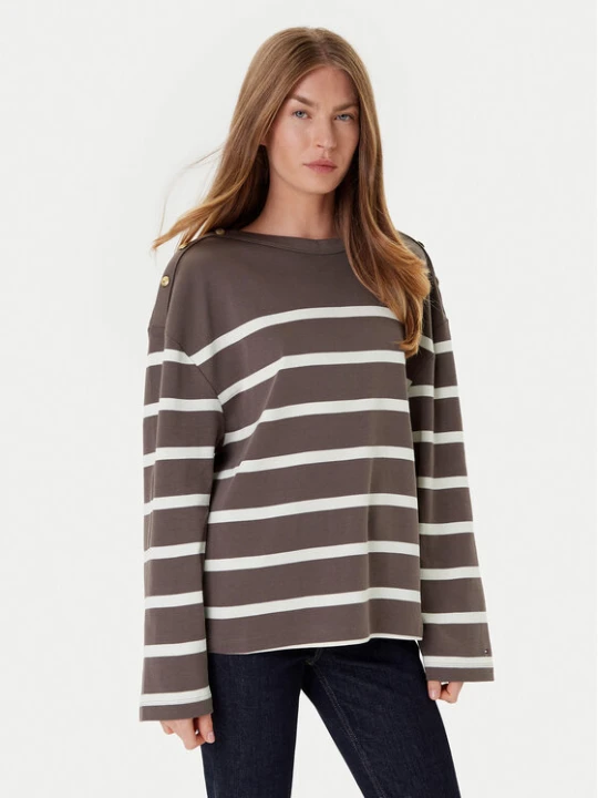 Zdjęcie produktu Tommy Hilfiger Bluzka Gold Button WW0WW45760 Brązowy Relaxed Fit