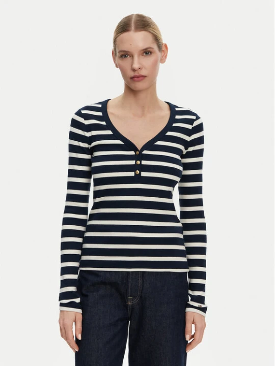 Zdjęcie produktu Tommy Hilfiger Bluzka Henley WW0WW43905 Granatowy Slim Fit