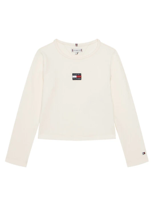 Zdjęcie produktu Tommy Hilfiger Bluzka KG0KG09065 S Écru Regular Fit Kremowy