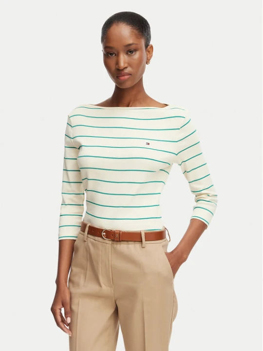 Zdjęcie produktu Tommy Hilfiger Bluzka New Cody WW0WW40589 Kremowy Slim Fit