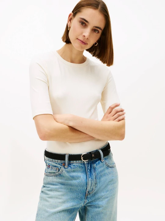 Zdjęcie produktu Tommy Hilfiger Bluzka | Slim Fit kremowy