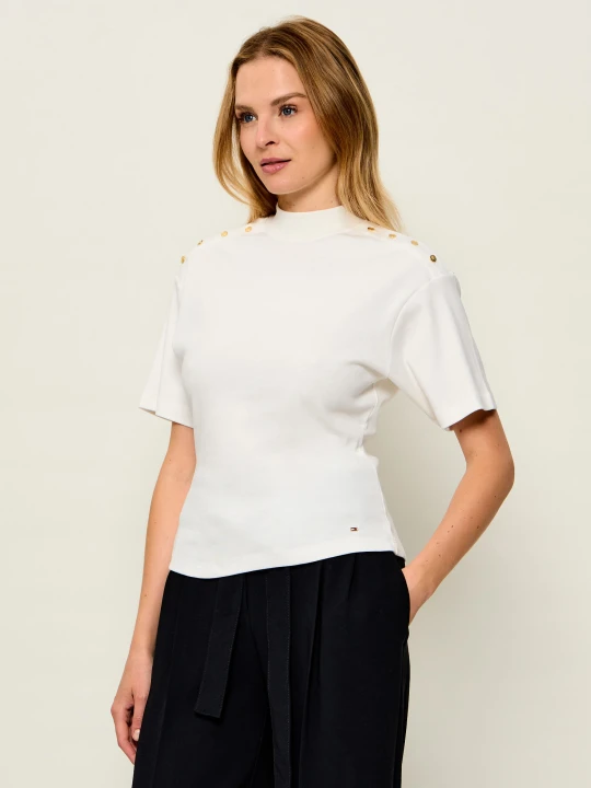 Zdjęcie produktu Tommy Hilfiger Bluzka | Slim Fit ecru