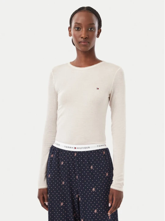 Zdjęcie produktu Tommy Hilfiger Bluzka UW0UW06611 Beżowy jasny Slim Fit