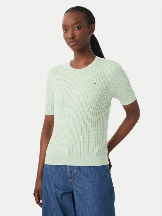 Zdjęcie produktu Tommy Hilfiger Sweter WW0WW41787 Zielony jasny Regular Fit