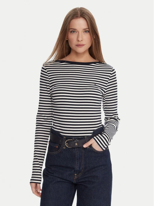Zdjęcie produktu Tommy Hilfiger Bluzka WW0WW47309 Granatowy Slim Fit