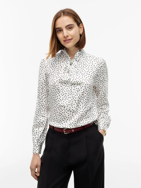 Zdjęcie produktu Tommy Hilfiger bluzka z kokardą Kobiety wiskoza biały