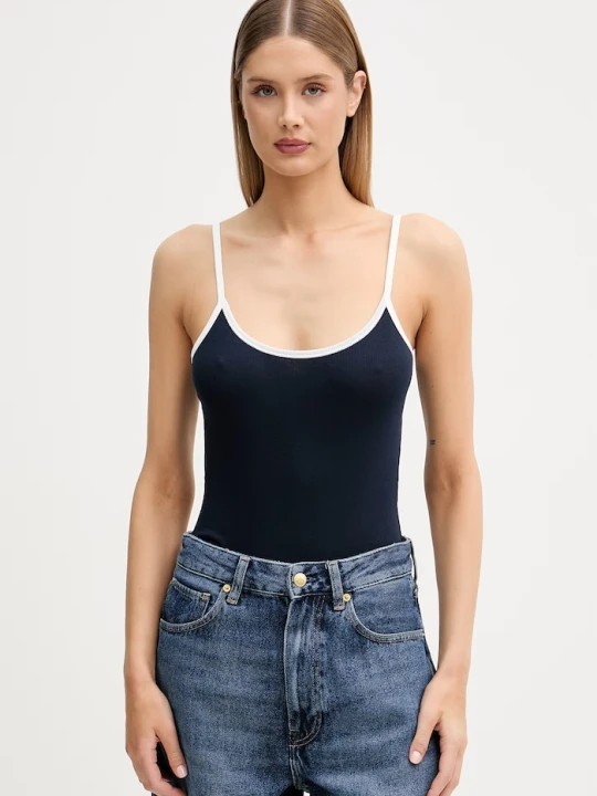 Zdjęcie produktu Tommy Hilfiger body damskie z bawełną granatowy