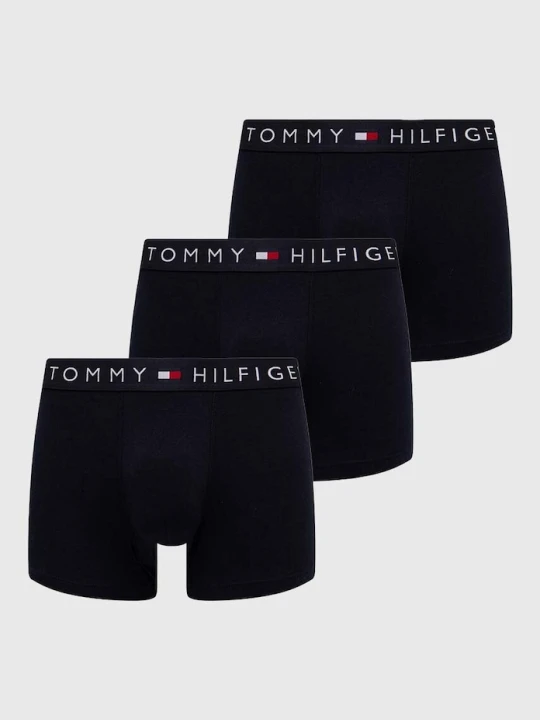 Zdjęcie produktu Tommy Hilfiger bokserki dopasowane męskie bawełniane z elastanem 3-pack granatowy