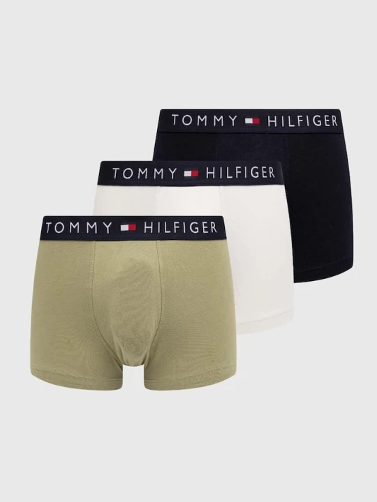 Zdjęcie produktu Tommy Hilfiger bokserki dopasowane męskie bawełniane z elastanem 3-pack granatowy
