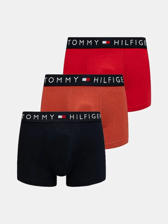 Zdjęcie produktu Tommy Hilfiger bokserki dopasowane męskie bawełniane z elastanem 3-pack czerwony