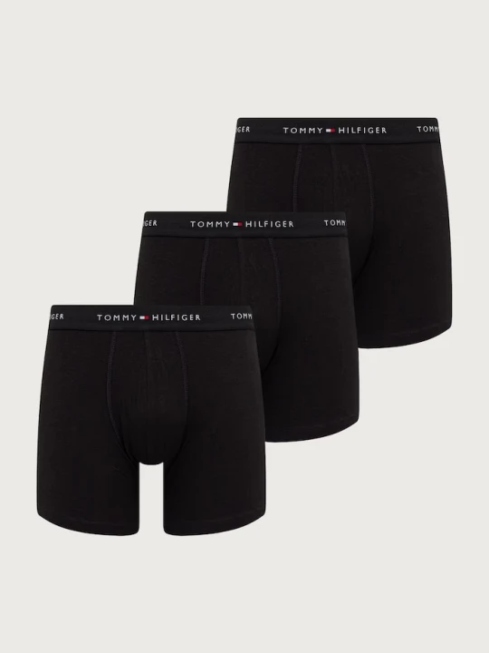 Zdjęcie produktu Tommy Hilfiger bokserki dopasowane męskie bawełniane z elastanem 3-pack czarny