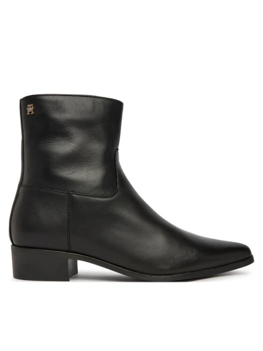 Zdjęcie produktu Tommy Hilfiger Botki Leather Ankle Boot W Zip FW0FW09921 Czarny