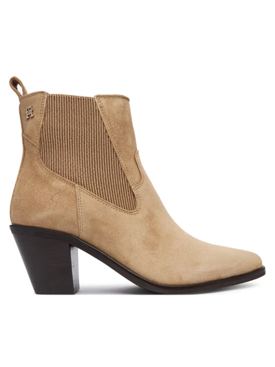 Zdjęcie produktu Tommy Hilfiger Botki Suede Western Chelsea Boot FW0FW09581 Beżowy